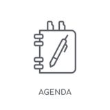 Agenda linear icon. Modern outline Agenda logo concept on white vector illustration Agenda linear icon. Modern outline Agenda logo concept on white vector illustration