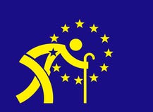 An aging Europe - European Union flag. royalty free illustration An aging Europe - European Union flag. royalty free illustration