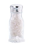 Agitatore di sale di vetro isolato immagine stock Agitatore di sale di vetro isolato immagine stock