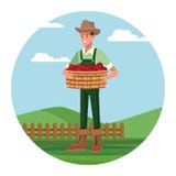 Agriculteur travaillant dans la bande dessinée de camp illustration libre de droits Agriculteur travaillant dans la bande dessinée de camp illustration libre de droits