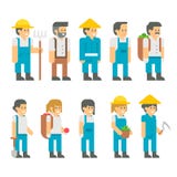 Agriculteurs plats de conception réglés illustration de vecteur Agriculteurs plats de conception réglés illustration de vecteur