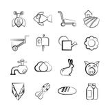 Agriculture and farm icons. Set of 16 agriculture and farm icons in sketch and pencil line vector illustration Agriculture and farm icons. Set of 16 agriculture and farm icons in sketch and pencil line vector illustration