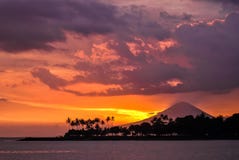 Agung Volcano during sunset time