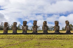 Ahu Akivi site in Easter Island, Chile stock photo Ahu Akivi site in Easter Island, Chile stock photo