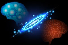 AI Artificial intelligence, Human and Robot brain, Data center royalty free illustration AI Artificial intelligence, Human and Robot brain, Data center royalty free illustration