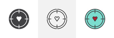 Aim with heart different style icons Stock Photo Aim with heart different style icons Stock Photo
