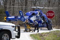Air ambulance helicopter on the ground Royalty Free Stock Photos Air ambulance helicopter on the ground Royalty Free Stock Photos