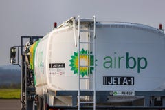 Air bp jet fuel truck at dortmund 21 airport germany stock photography Air bp jet fuel truck at dortmund 21 airport germany stock photography