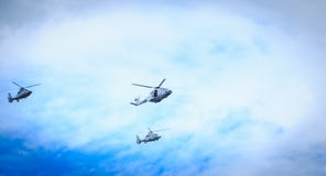 Air Force helicopters overflies the French capital Stock Photography Air Force helicopters overflies the French capital Stock Photography