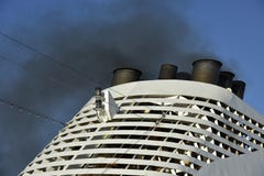 Air Pollution Caused by a Cruise Ship Stock Photos Air Pollution Caused by a Cruise Ship Stock Photos