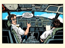 Aircraft cockpit pilots airplane captain stock illustration Aircraft cockpit pilots airplane captain stock illustration