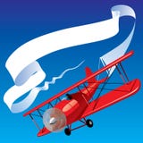 Airplane with a banner royalty free illustration Airplane with a banner royalty free illustration