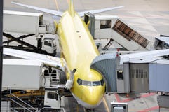 Airplane at the gate stock photography Airplane at the gate stock photography