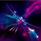 Airplane On An Abstract Technology Background Royalty Free Stock Photos Airplane On An Abstract Technology Background Royalty Free Stock Photos