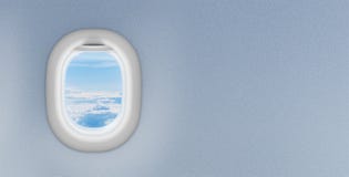 Airplane window or porthole with copyspace