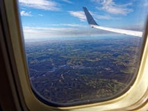 Airplane window view Australian landscape Royalty Free Stock Photography Airplane window view Australian landscape Royalty Free Stock Photography