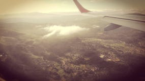 airplane& x27 τοπίο άποψης του s αναδρομικό στοκ εικόνα airplane& x27 τοπίο άποψης του s αναδρομικό στοκ εικόνα