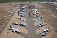 Airplanes in Storage Stock Image Airplanes in Storage Stock Image