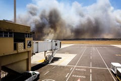 Airport Brush Fire In El Salvadore, Central America Stock Images Airport Brush Fire In El Salvadore, Central America Stock Images