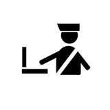 Airport Checking icon vector isolated on white background, Airport Checking sign royalty free illustration Airport Checking icon vector isolated on white background, Airport Checking sign royalty free illustration