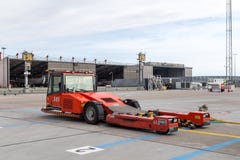 Airport pushback truck stock photo Airport pushback truck stock photo