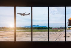 Airport windows and airplane royalty free stock image Airport windows and airplane royalty free stock image