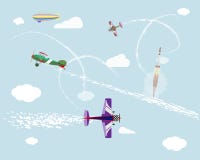 airshow Полет самолетов и дирижабля в небе Старт Ракеты смогите конструктор каждый вектор оригиналов предмета evgeniy графиков не бесплатная иллюстрация airshow Полет самолетов и дирижабля в небе Старт Ракеты смогите конструктор каждый вектор оригиналов предмета evgeniy графиков не бесплатная иллюстрация