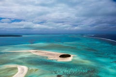 Polynesia Cook Island aitutaki lagoon tropical paradise aerial view Royalty Free Stock Photos Polynesia Cook Island aitutaki lagoon tropical paradise aerial view Royalty Free Stock Photos