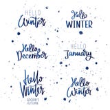 Ajuste citações sobre o inverno ilustração stock Ajuste citações sobre o inverno ilustração stock