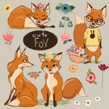 Ajuste com Fox dos desenhos animados ilustração royalty free Ajuste com Fox dos desenhos animados ilustração royalty free