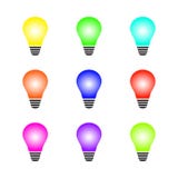 Ajuste da ampola colorida de incandescência como o conceito da inspiração Ilustração do vetor ilustração do vetor Ajuste da ampola colorida de incandescência como o conceito da inspiração Ilustração do vetor ilustração do vetor