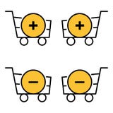 Ajuste das cestas do esboço com positivo e o negativo ilustração stock Ajuste das cestas do esboço com positivo e o negativo ilustração stock
