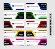 Ajuste de dez bandeiras abstratas do vetor projeto moderno do molde para o Web site bandeiras geométricas da Web do estilo ilustração royalty free Ajuste de dez bandeiras abstratas do vetor projeto moderno do molde para o Web site bandeiras geométricas da Web do estilo ilustração royalty free