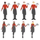 Ajuste de oito meninas e homens dos garçons ilustração do vetor Ajuste de oito meninas e homens dos garçons ilustração do vetor