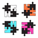 Ajuste dos enigmas coloridos Ilustra??o do vetor ilustração stock Ajuste dos enigmas coloridos Ilustra??o do vetor ilustração stock