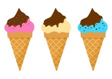 Ajuste gelado o cone com chocolate Vetor ilustração do vetor Ajuste gelado o cone com chocolate Vetor ilustração do vetor
