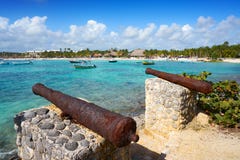 Akumal beach rusted canon in Riviera Maya royalty free stock photo Akumal beach rusted canon in Riviera Maya royalty free stock photo