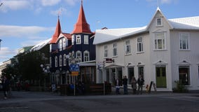 Akureyri centrum royaltyfria foton Akureyri centrum royaltyfria foton