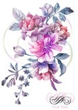 Akwarela ilustracyjny kwiat w prostym tle