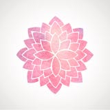 Akwarela kwiatu różowy wzór Sylwetka lotos mandala