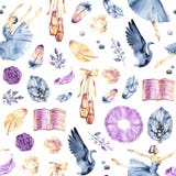 Akwareli granicy bezszwowi wzory z małymi balerinami, Pointe butami, baletniczymi akcesoriami i kwiatami na bielu, i ilustracja wektor Akwareli granicy bezszwowi wzory z małymi balerinami, Pointe butami, baletniczymi akcesoriami i kwiatami na bielu, i ilustracja wektor