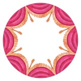 Akwareli round rama z czerwoną cyrkową zasłoną royalty ilustracja Akwareli round rama z czerwoną cyrkową zasłoną royalty ilustracja