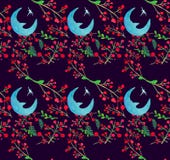 Akwareli Wakacyjnych ilustracji bezszwowy wzór z księżyc i jagodami Zima nowego roku temat ilustracji Akwareli Wakacyjnych ilustracji bezszwowy wzór z księżyc i jagodami Zima nowego roku temat ilustracji