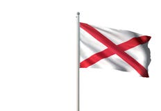 Alabama stan Stany Zjednoczone odizolowywał białą tło flagę macha realistyczną 3d ilustrację ilustracji Alabama stan Stany Zjednoczone odizolowywał białą tło flagę macha realistyczną 3d ilustrację ilustracji