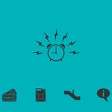 Alarm wake-up time icon flat stock illustration Alarm wake-up time icon flat stock illustration