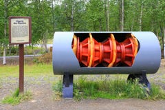 Alaska - Trans-Alaska Pipeline Cleaning Pig Display royalty free stock images Alaska - Trans-Alaska Pipeline Cleaning Pig Display royalty free stock images