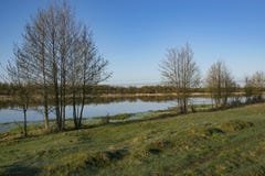 Alba di mattina, molla che fiorisce, paesaggio immagini stock libere da diritti Alba di mattina, molla che fiorisce, paesaggio immagini stock libere da diritti