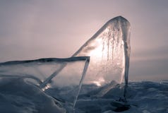 Alba rosa nell'inverno, blocco di ghiaccio di ghiaccio nel mare fotografia stock Alba rosa nell'inverno, blocco di ghiaccio di ghiaccio nel mare fotografia stock