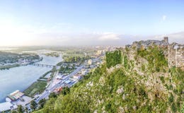 Albanien - Shkodra Shkodà ”r-—sikt från den Rozafa slotten arkivfoton Albanien - Shkodra Shkodà ”r-—sikt från den Rozafa slotten arkivfoton