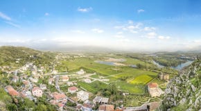 Albanien - Shkodra —sikt från den Rozafa slotten arkivfoto Albanien - Shkodra —sikt från den Rozafa slotten arkivfoto